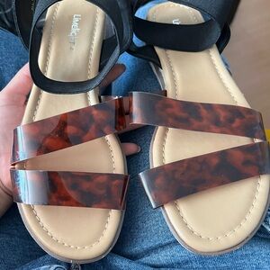 Livie & Luca Women's Black and Brown Sandals